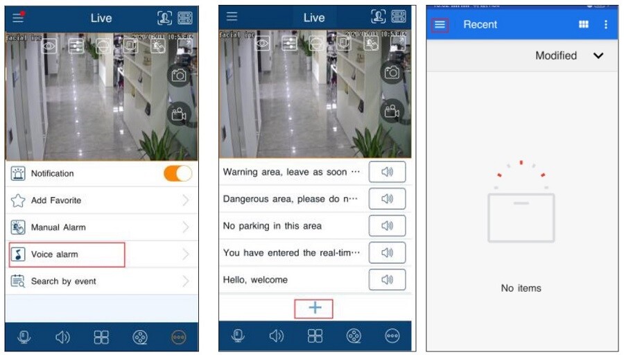 قابلیت هشدار صوتی در اپلیکیشن انتقال تصویر SuperLive Plus